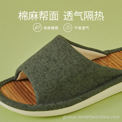 Mens Linen Slippers Home Couple Indoor Japanese Cotton Slippers Factory